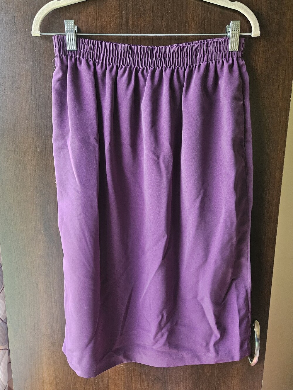 Vintage S.G. Sport Women's Purple Elastic-Waist Knee Skirt Size Medium